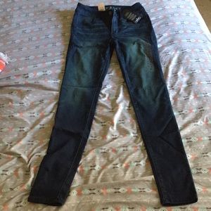 AEO sateen jeggings dark wash long length